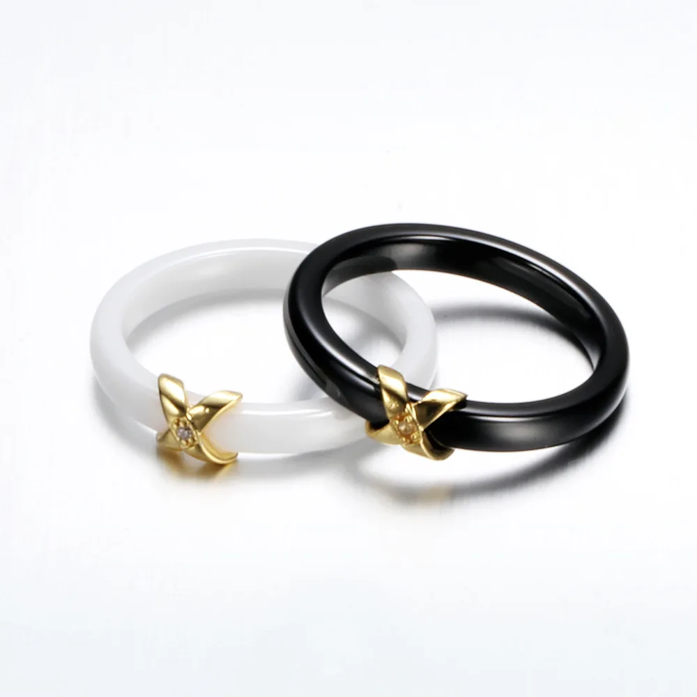 Новые модные простые черно-белые фарфоровые женские золотые инкрустированные