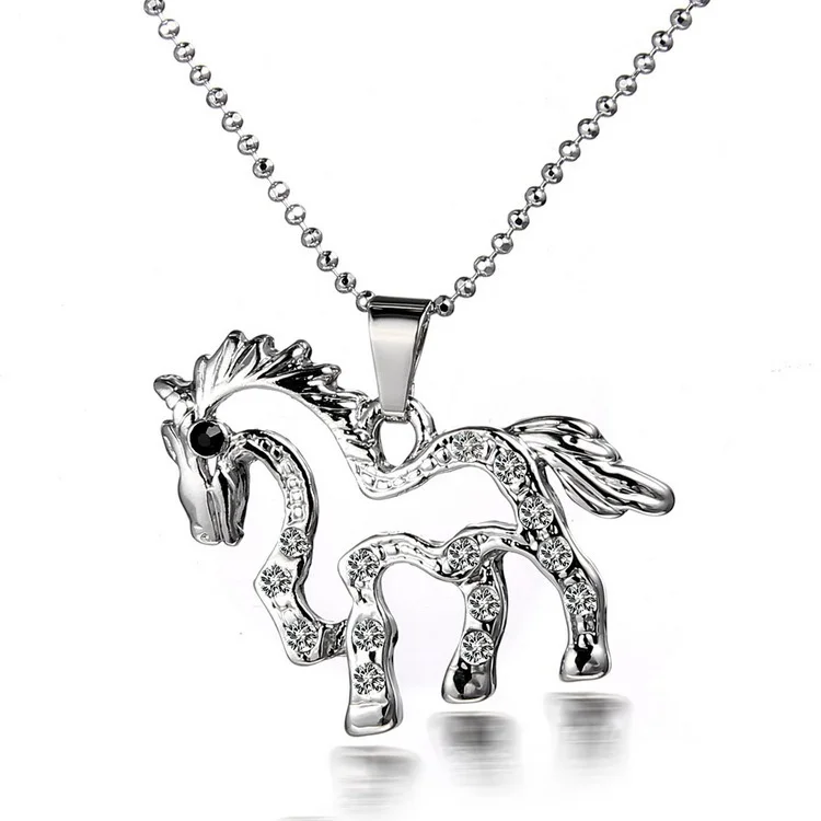 Ожерелье с лошадью кристалл и милые аксессуары любовь подарки для девушек женщин