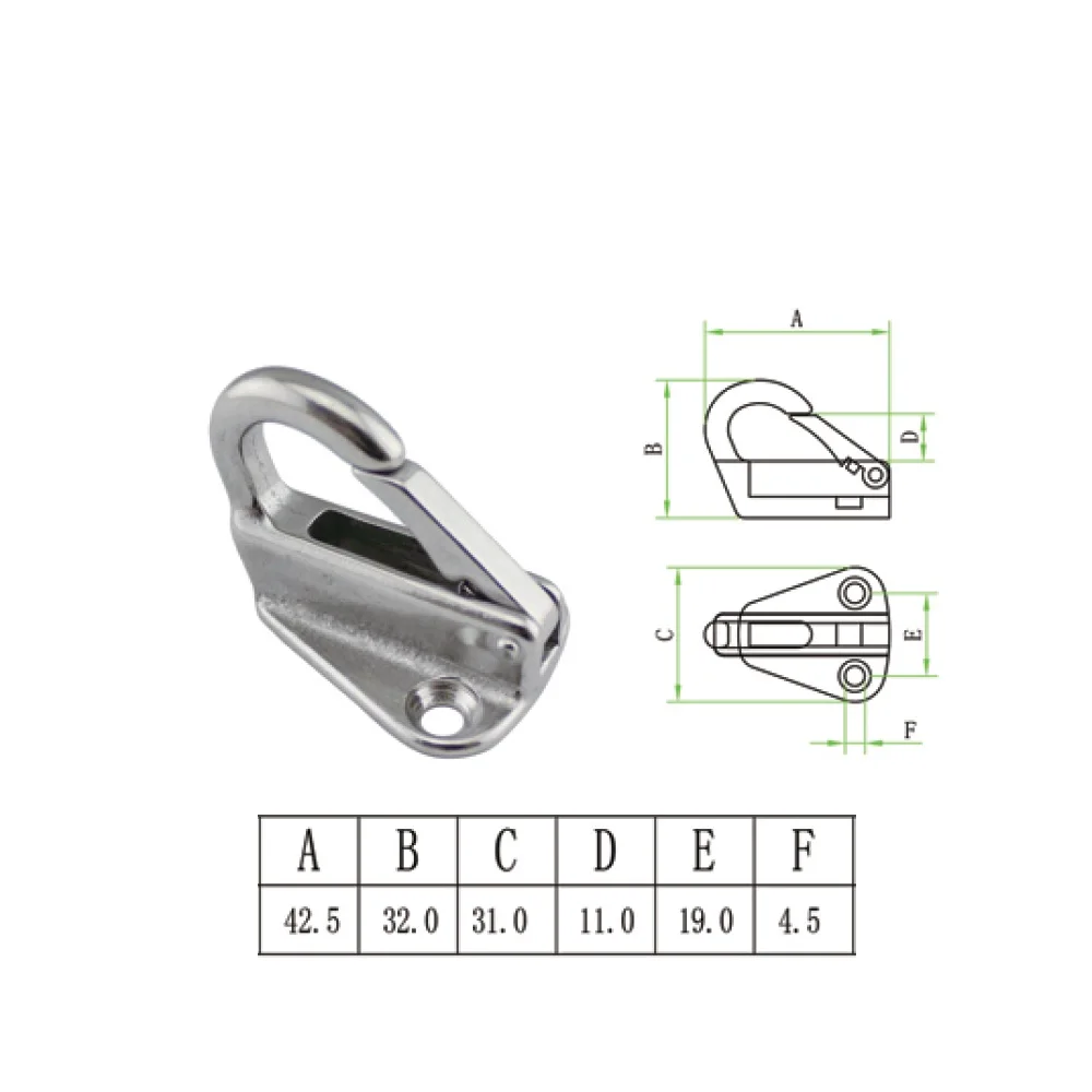 

5PCS 316 Stainless Steel Fender Hook Closed Open Type Polish Marine Sailboat Yacht Accessories Hardware Fender Hook Parts