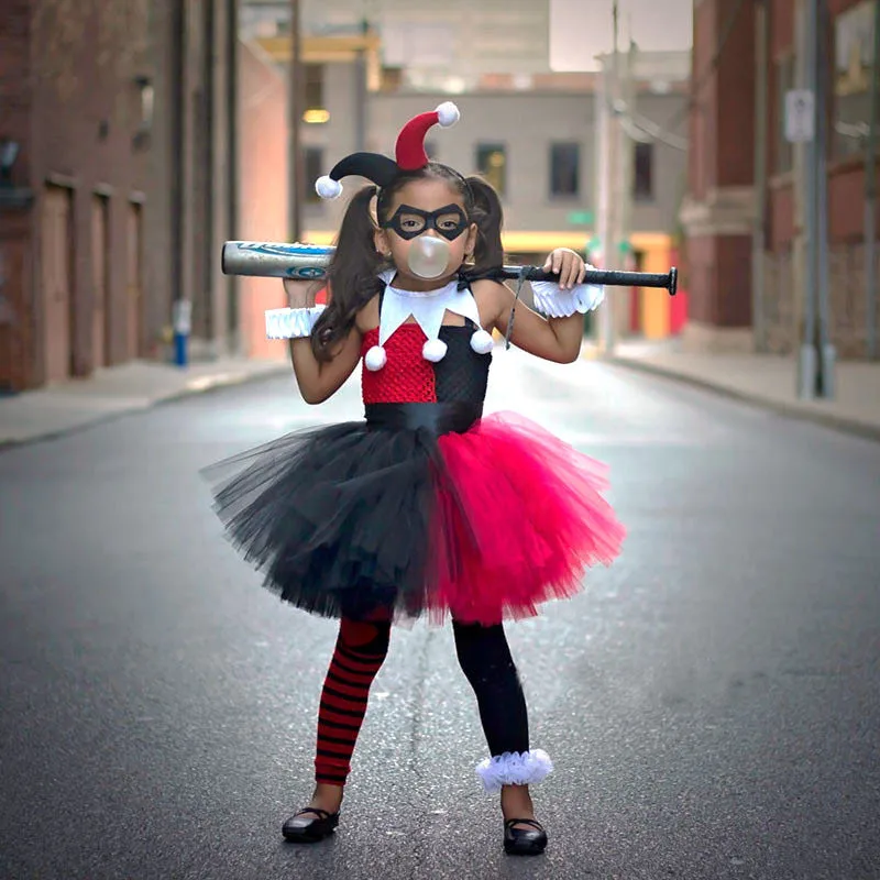 Платье пачка для девочек Harley Quinn отряд самоубийц красное черное платье карнавал