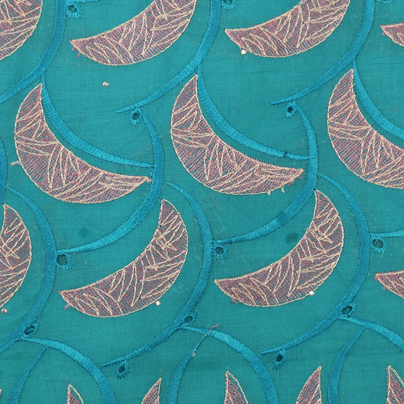 Последний Африканский кружевной ткани с камнями высокого качества бирюзовый