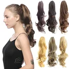 Jeedou синтетические волосы волнистые длинные градиентные накладные хвосты 24 дюйма 60 см 160 г когти конский хвост Красного коричневого цвета Многослойные прически