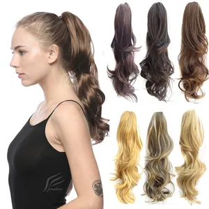 Jeedou синтетические волосы волнистые длинные градиентные накладные хвосты 24 дюйма 60 см 160 г когти конский хвост Красного коричневого цвета Многослойные прически