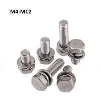 304 stainless steel external hex trimming screws m4 m5 m6 m8 m10 m12 three combination screws