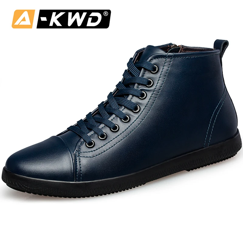 

High Top Black Designer Trainers Chaussures Homme Blue Shoes Men Simple Autumn Men Leather Shoes Fashion Shoes 2019 Sneakers Men