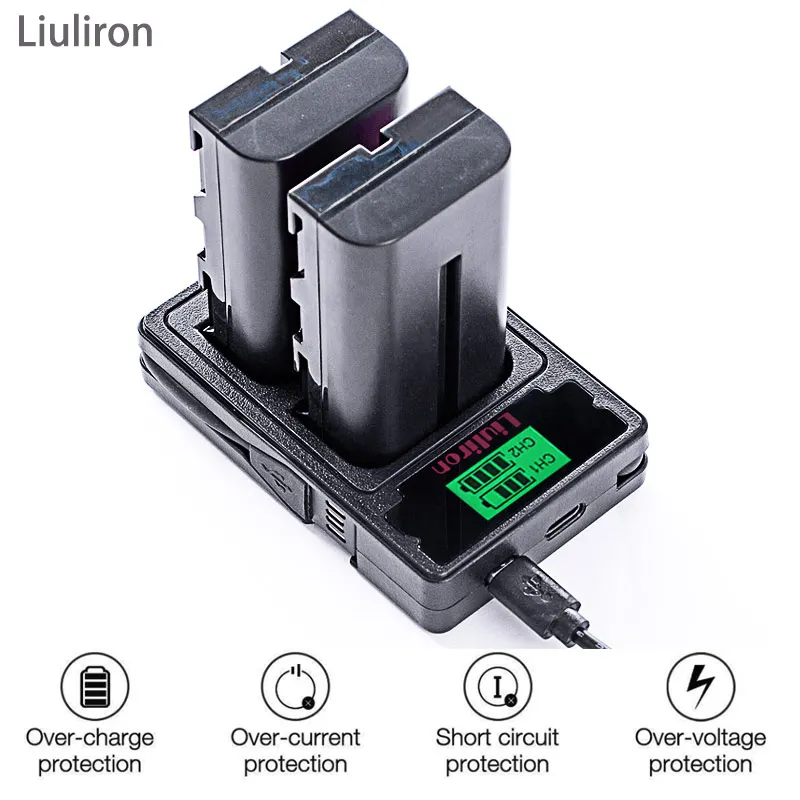 NP-F550 NP F570 NP-F530 NP-F570 NP F550 NP-F750 Батарея 3000 мА/ч+, светодиодный USB Dual Зарядное устройство для sony CCD-SC55 CCD-TRV81 MVC-FD81