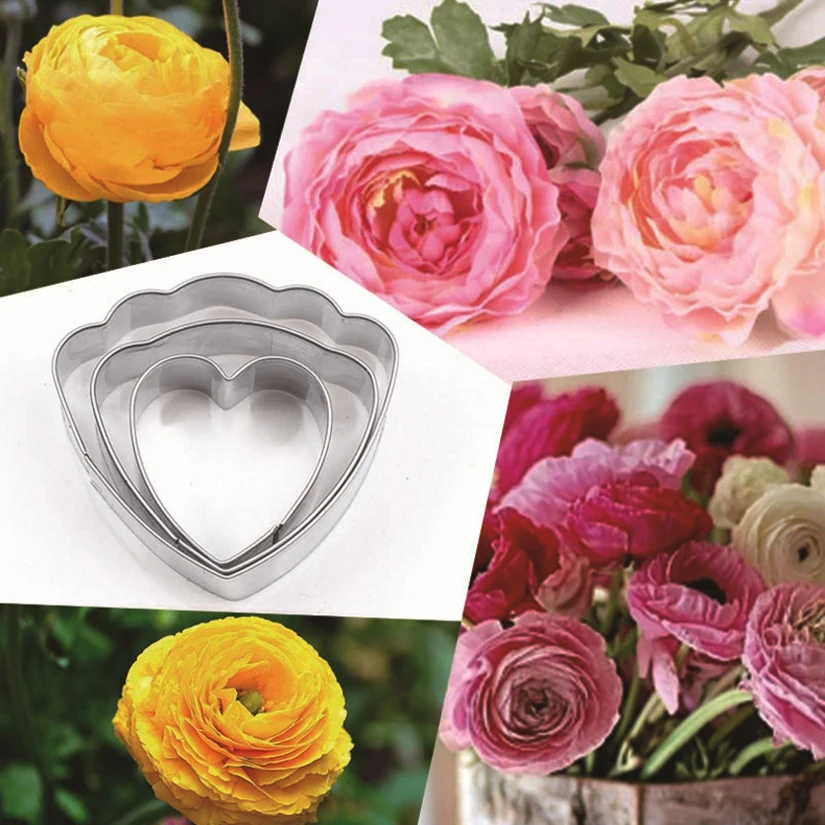 

Оптовая продажа, 10 наборов (3 шт./компл.), резаки Ranunculus из нержавеющей стали для конфет, печенья, желе, помадки, инструменты для украшения торто...