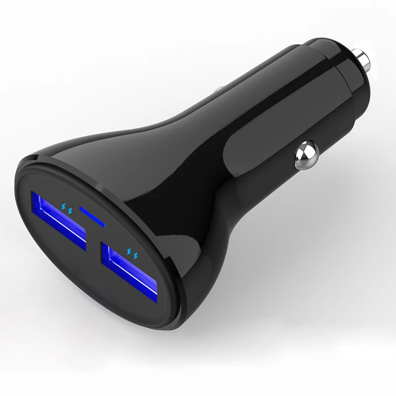 Универсальное быстрое двойной Переходник USB для зарядки в машине Дисплей 5V 2.4A