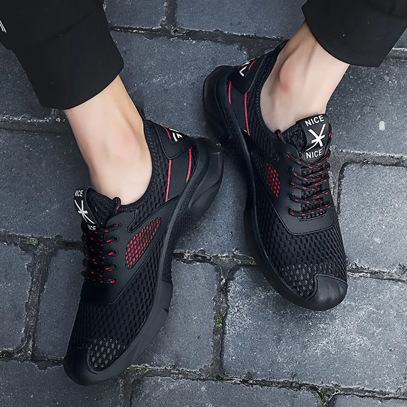 Новые мужские кроссовки из сетчатого материала Модные легкие дышащие