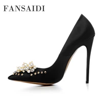 fansaidi summer fashion womens shoes new elegant champagne consice clear heels stilettos heels pumps sexy 41 42 43