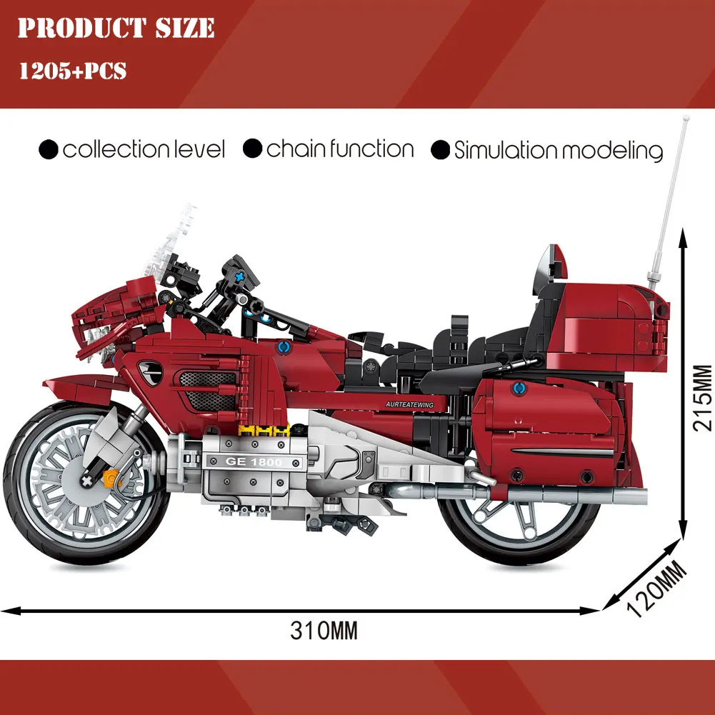 

BZDA Motorrad Blocks City Speed champion Motorcycle Model Building Blocks MOC Racing Car Vehicle Toys for Kids SEMBO
