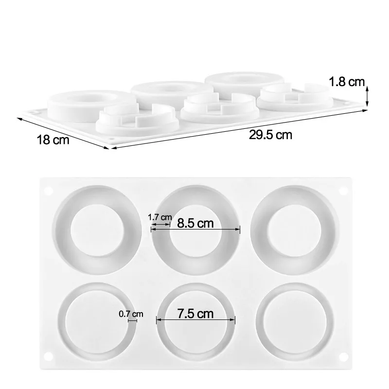 

New Doughnuts Top Quality Silicone Mould Round Silicone Molds for Cake Mousse Dessert Moulds