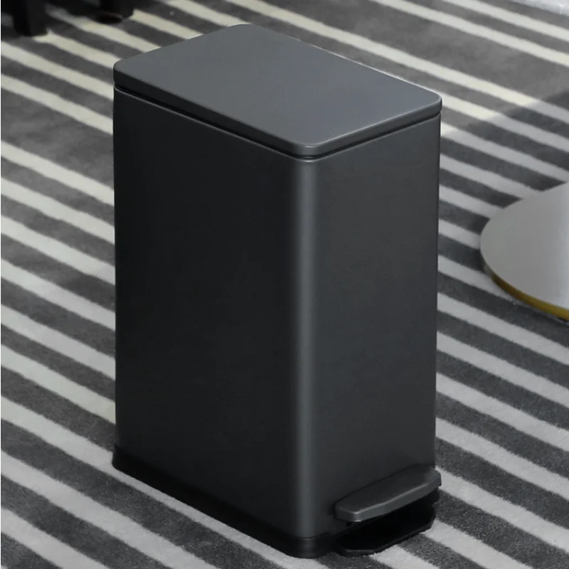 

Paper Basket Trash Can Pedal Modern Nordic Stainless Steel Trash Can Standing Kitchen Poubelle Household Cleaning ToolsBG50LJ