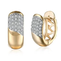 fashion romantic inlaid shiny zircon hollow out gold earrings trend metal plated womens earrings party focus jewelry