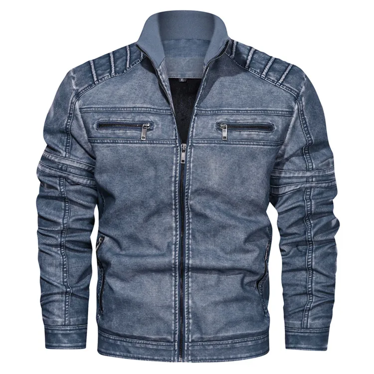 Leather Mens Winter Autumn Men's Motorcycle PU Jacket Fashion windproof Coats Male Brand Clothing 6XL J6T791 | Мужская одежда