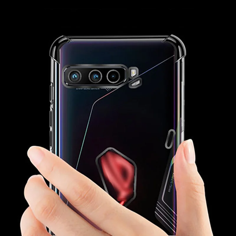 airbag case for asus rog phone 3 strix zs661ks soft tpu clear cover gaming phone case for asus rog phone 3 5g screen glass film free global shipping