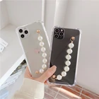 Модный чехол с жемчужными бусинами и браслетом для телефона Xiaomi Mi 10 Lite 11 Ultra 10T Redmi 9C NOTE 8 9 Pro 9S Poco X3 NFC M3, мягкий чехол