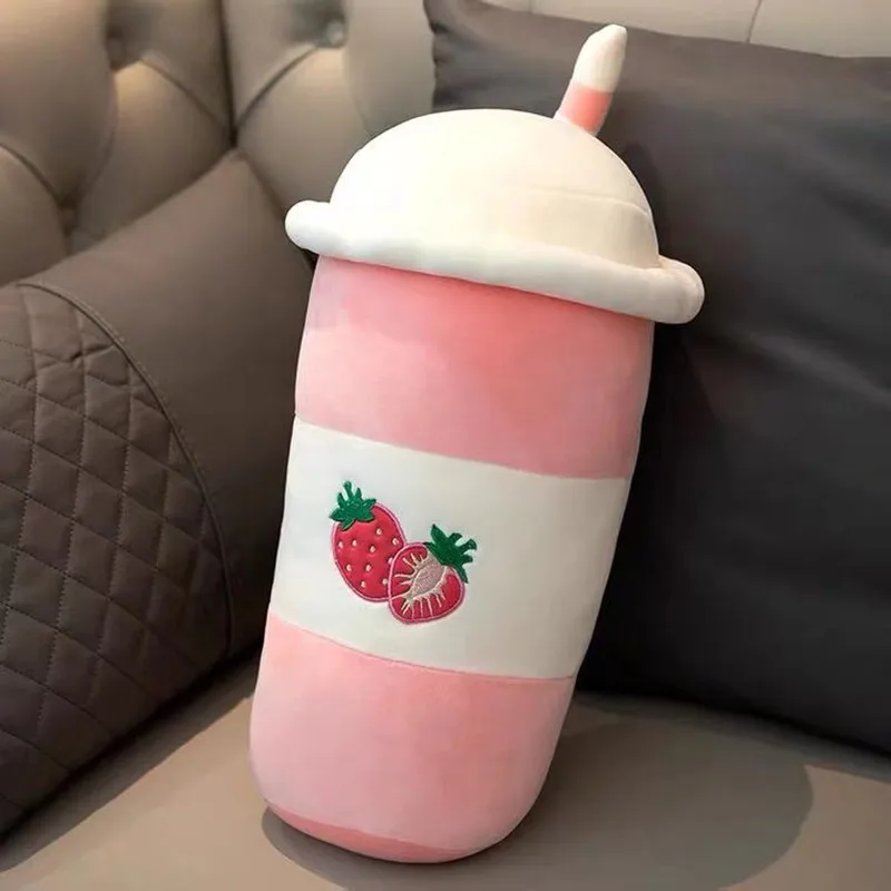 

45/55/65/80cm Bubble Tea Plush Toy Stuffed Food Fruit Milk Tea Soft Doll Boba Tea Cup Pillow Cushion Kids Girls New Year Gift