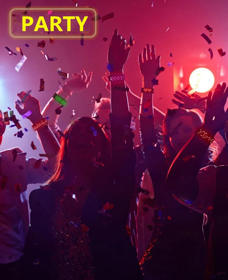 Модный браслет с цветными светодиодными бусинами 140 для спортиввечерние EDM