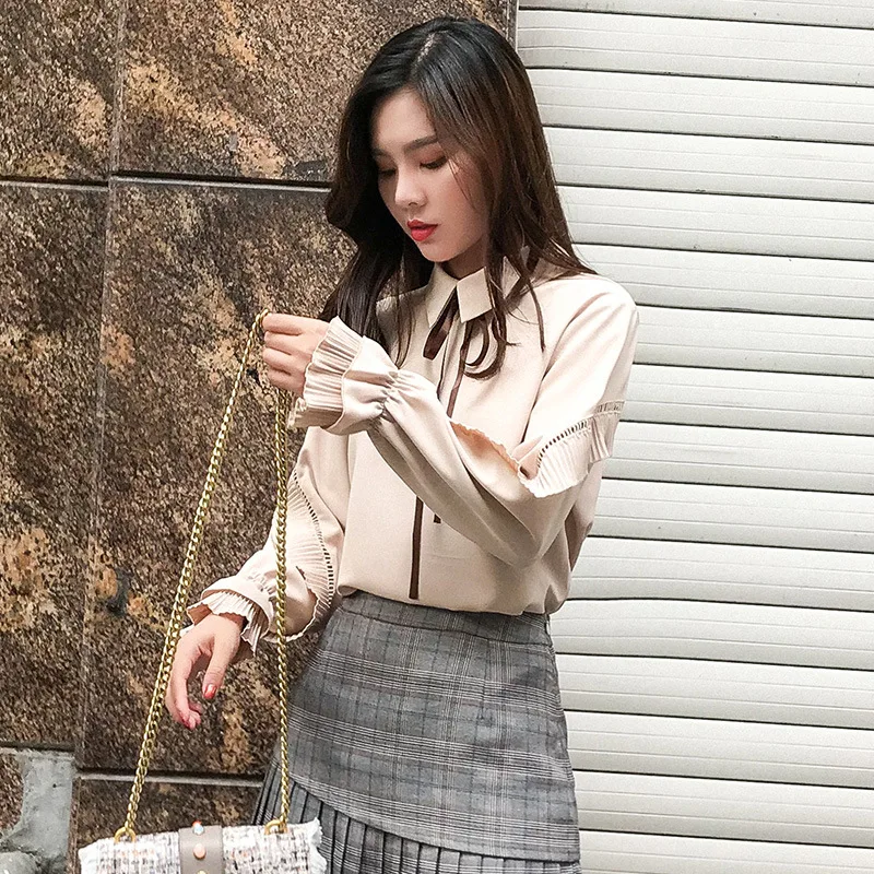 Женский топ осень 2020 новинка рубашка с длинным рукавом женский корейский джемпер