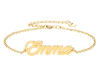 emma name bracelet for women girl jewelry stainless steel with gold plated nameplate pendant femme mother girlfriend best gift