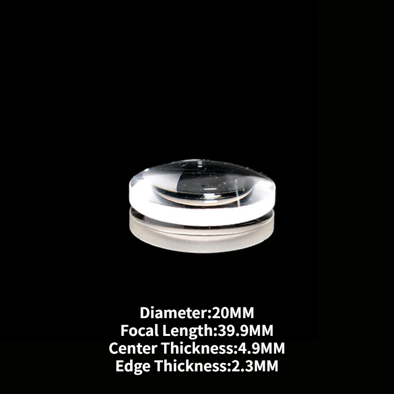 

K9 Plano Convex Diameter 20mm Focal Length 39.9mm Optical Film Large Glass Plano Convex Lens Convex Lenses Spherical Plano