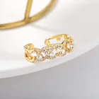 2021 Роскошные циркониевые хрустальные кольца для женщин ювелирные изделия ручной работы золотого цвета Стразы Открытое кольцо Свадебные обручальные парные подарки