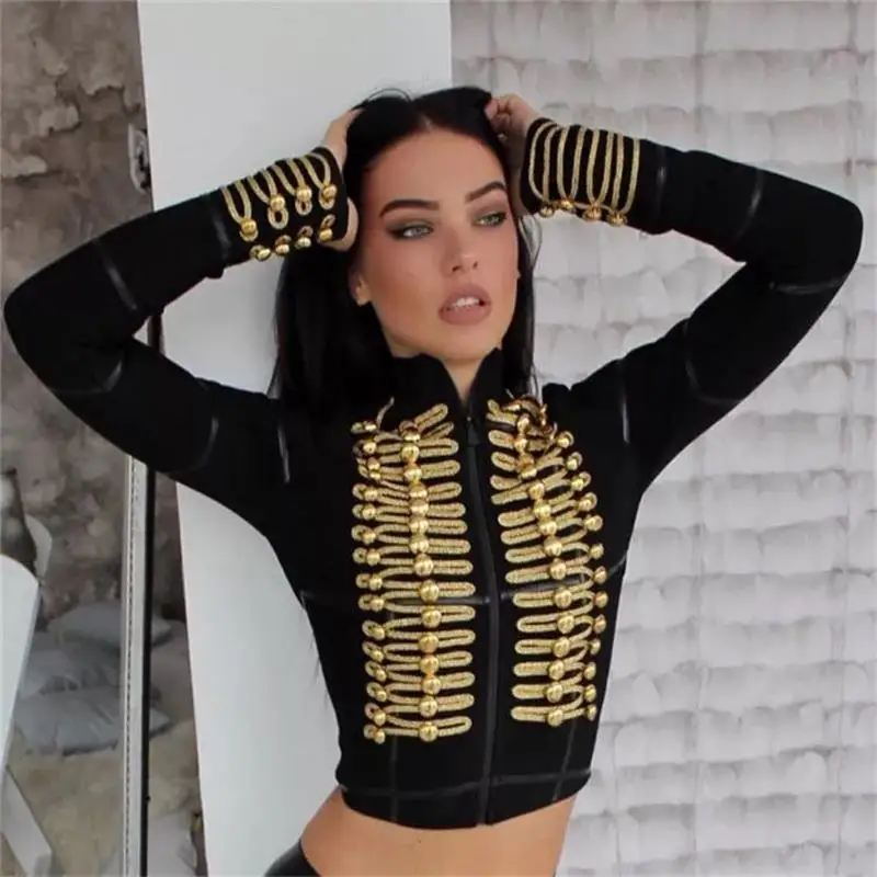 Женское пальто с длинным рукавом черное на молнии воротником стойкой и