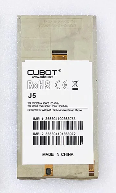 Cubot J5 смартфон с 5 дюймовым дисплеем процессором MT6580 ОЗУ 2 Гб ПЗУ 16 Android 5|Сенсорные