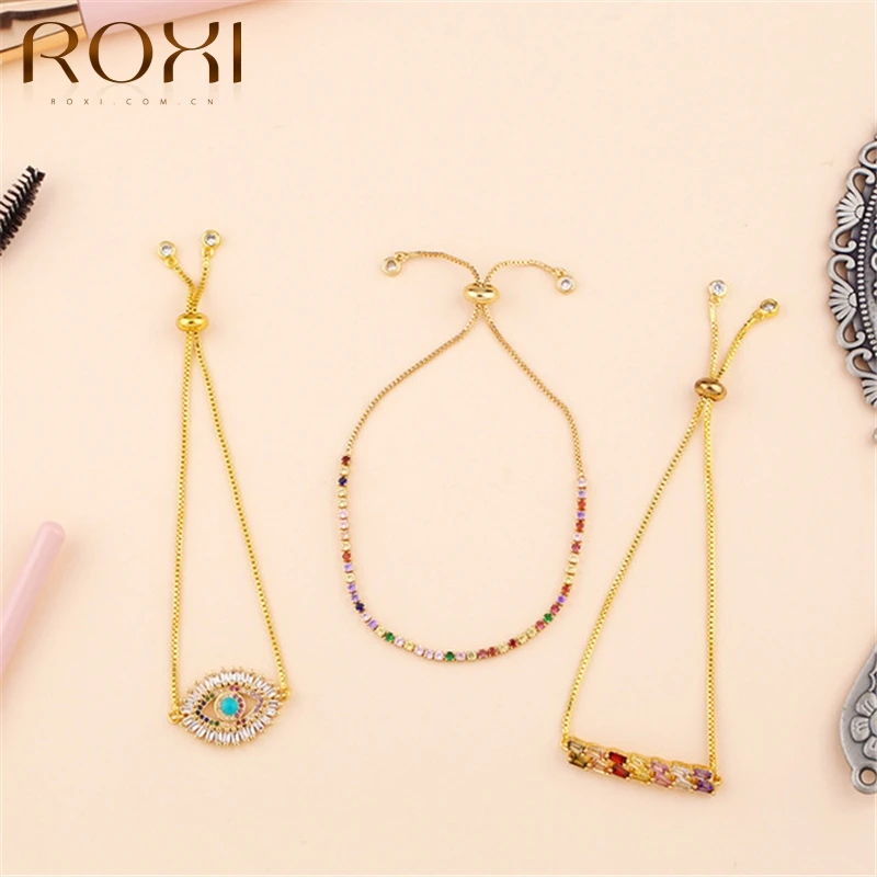 

ROXI Copper Hip Hop Love Letter Mama Bracelet For Women Clavicle Bracelet Charms Mother'S Day Gift Bracelet Jewelry Ins Style