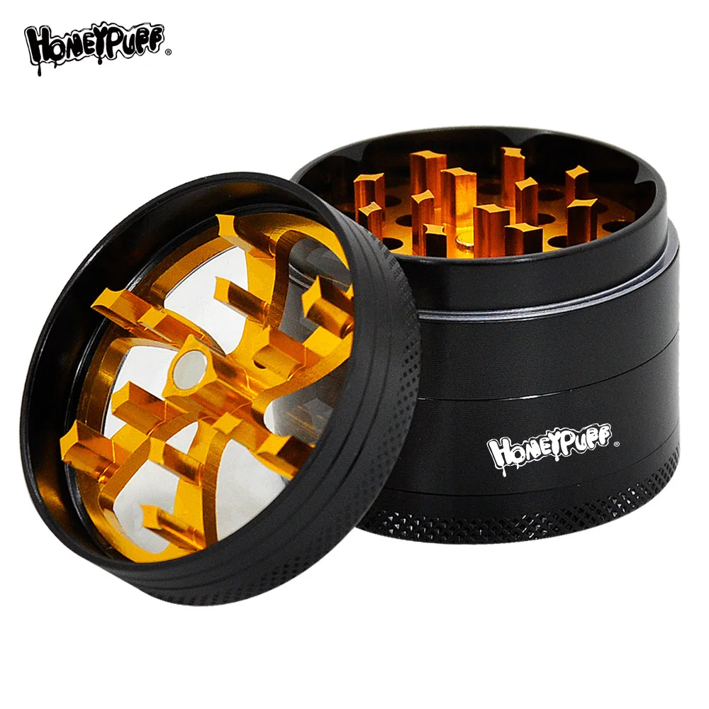 Мельница для трав HONEYPUFF 50 мм с алмазными зубцами 4 части измельчитель табака