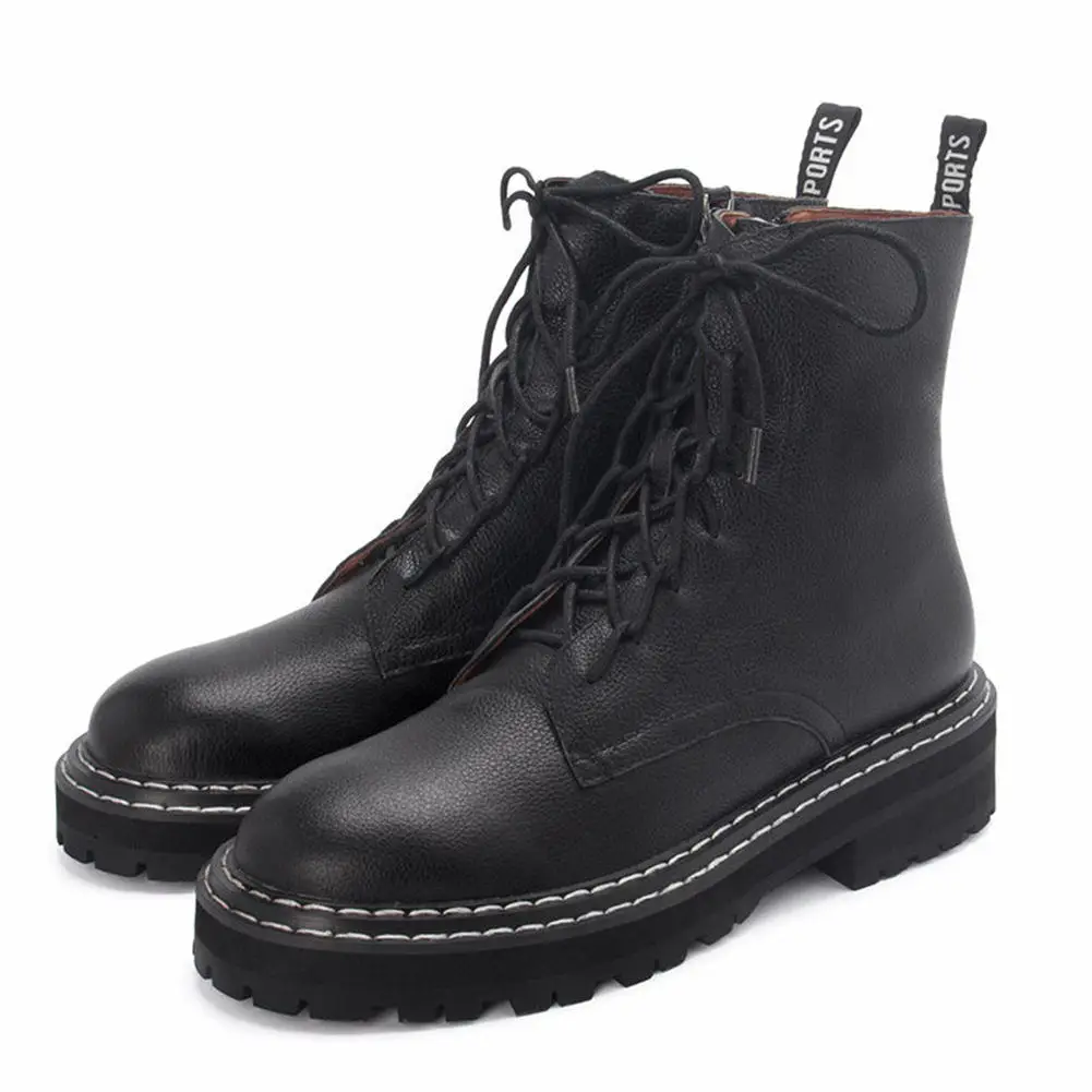 SARAIRIS Luxury Brand Real Genuine Leather Cow Leather Pigskin Shoes Woman Casual Boot Leisure Fall Ankle Boots Women Shoe