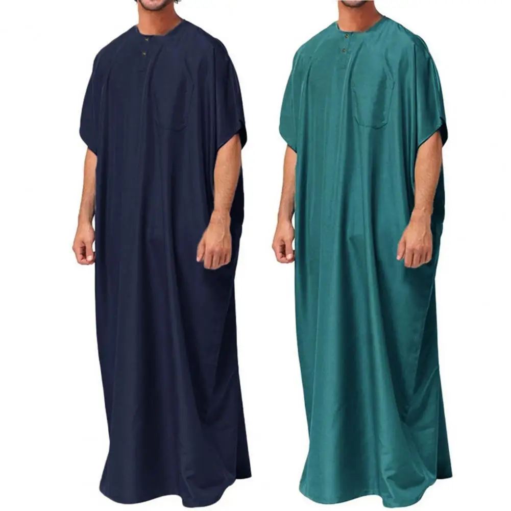 

-Muslim Jubba Thobe-Islamic Clothes -Ramadan Men Moroccan Long Robe Saudi Kaftan Musulman Abaya Caftan Jubah Dubai Arab Dress