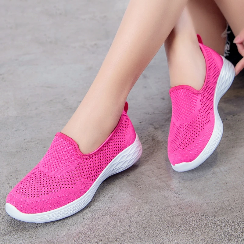 Кроссовки женские сетчатые дышащие плоская подошва Повседневная летняя обувь