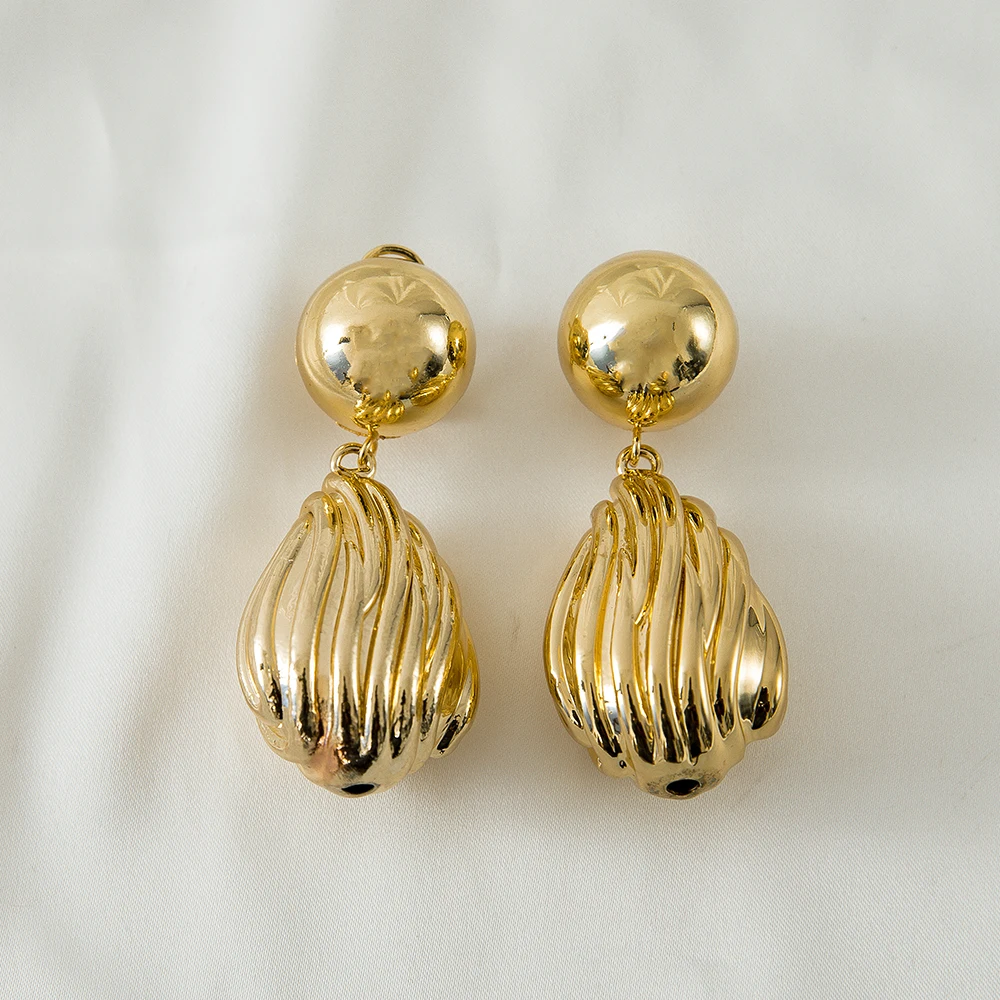 

SUNNESA Shell Earrings 18K Big Fashion Jewelry Nigeria Hot Style SN0762912