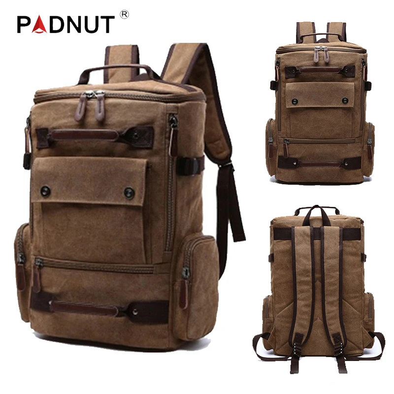 Винтажный холщовый рюкзак для мужчин и женщин школьный ранец вместительные