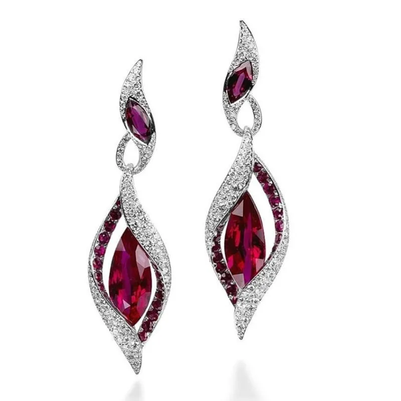 

Fashion retro new creative inlaid rhinestone geometric leaf earrings noble luxury wild college style student couple ear jewelry