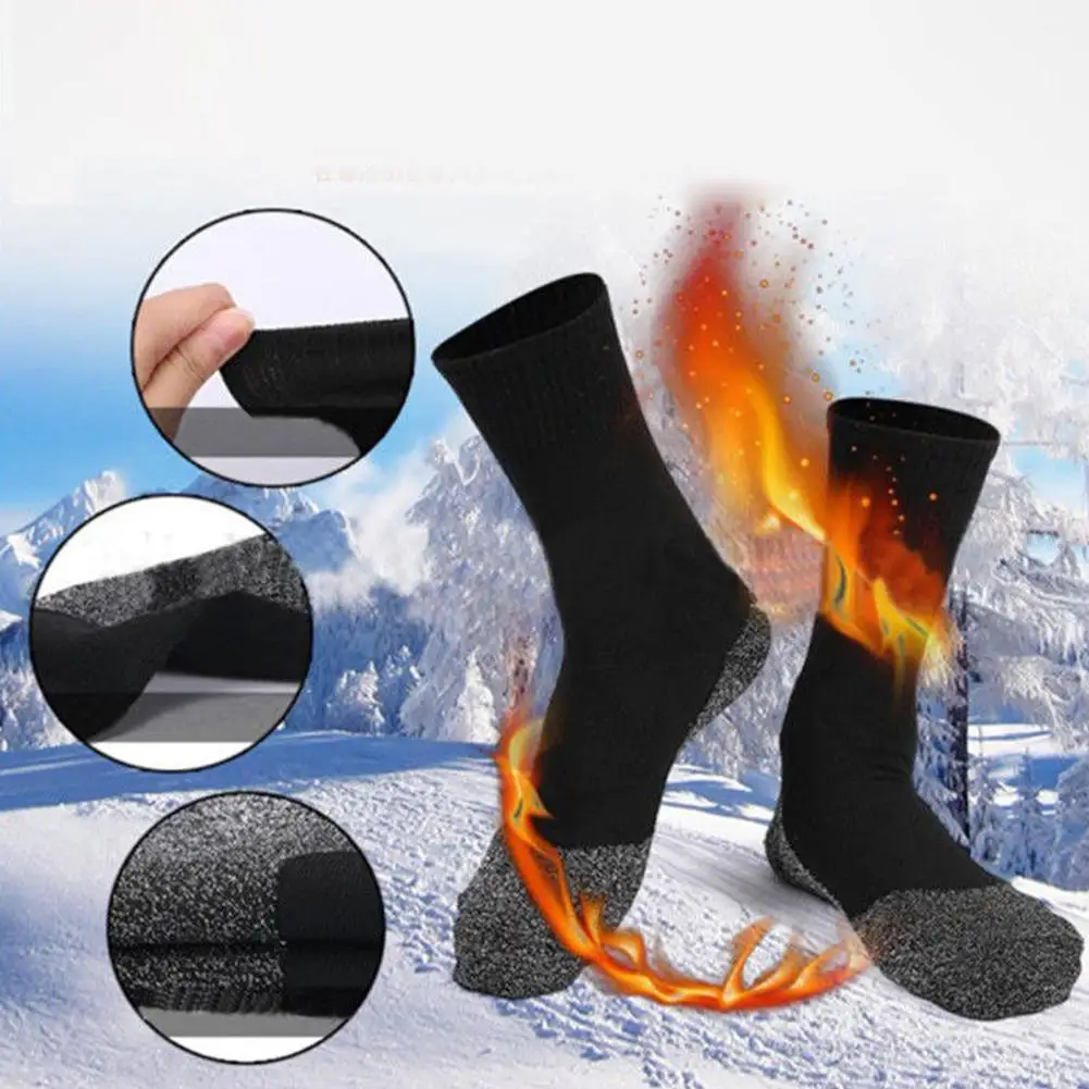 

1pair Aluminized Fiber Temperature Socks Outdoor Activities Winter Mountaineering Ski Socks 35 Degrees Warm Socks Comfort Socks