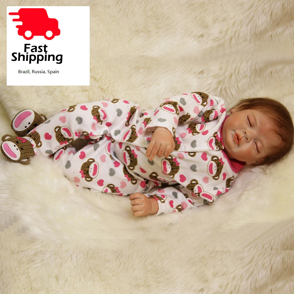 Кукла реборн из мягкого винила и силикона 22 дюйма 55 см|Куклы| |