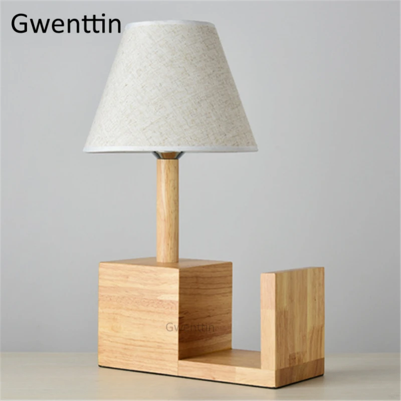Деревянная книжная полка настольная лампа для чтения кабинета спальни