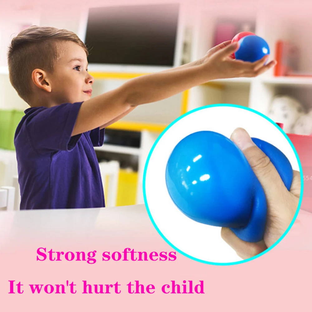 Bola de pared adhesiva luminosa para ni&ntilde;os y adultos, Bola de succi&oacute;n de pared, juguete de descompresi&oacute;n, 8 Uds.-3