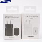 Супербыстрое зарядное устройство для Samsung A52 Note 20 10 A70, зарядное устройство, 25 Вт, адаптер питания европейского стандарта для Galaxy S21, S20, A90, A80, S10, кабель Type-C