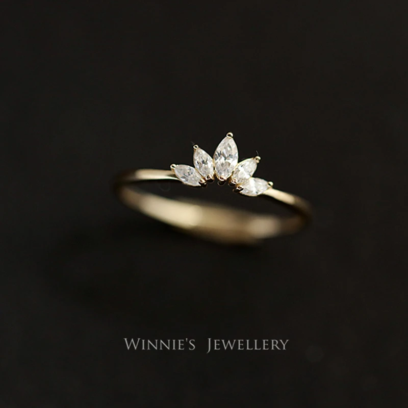 

Original S925 Sterling Silver Wings Shape Lotus Ring For Women Elegant Fashion Design Style Couple Gift Female French Romantic