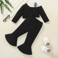 fashion baby girls clothes sets roupa infantil menina spaghetti strap crop tops flare pants girl outfits toddler clothing sets