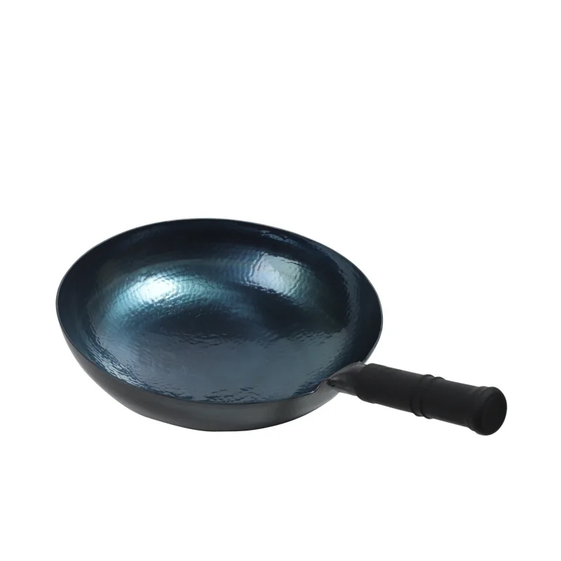 

High Density Chinese Traditional Handmade Forging Wok Durable Iron Woks Wrought Iron Non-stick Gas Pot Cookware cast iron pot