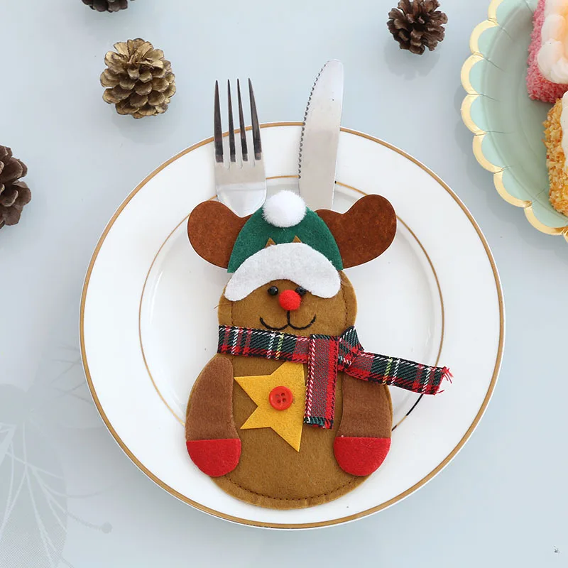 4 шт./компл. рождественские украшения для дома стола обеденного плюшевые милые