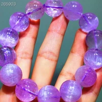 natural purple kunzite quartz clear big round beads bracelet 16 2mm cat eye women men kunzite rare powerful energy aaaaaa