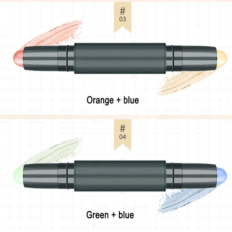 Разноцветный двухсторонний консилер-палка хайлайтер тени консилер-ручка силуэт
