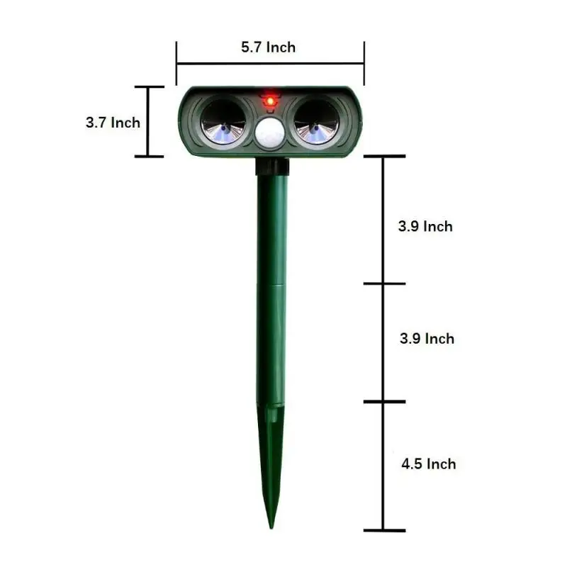 Cat Dog Ultrasonic Repellent Outdoor Solar Powered Waterproof Animal Repeller Scarer Pest Control Infrared Sensor Repellents | Дом и сад