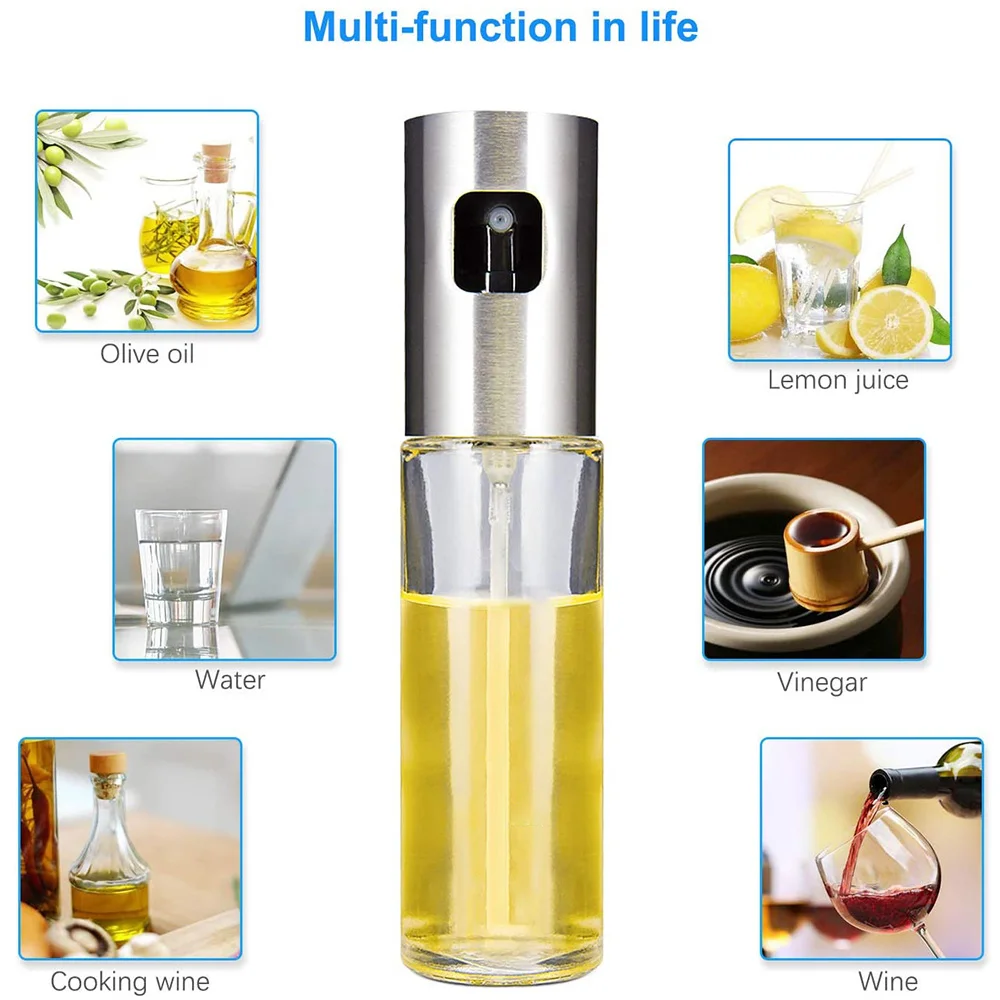 Кухонный спрей для масла 100/200 мл бутылка распылитель с нажимным типом стеклянный